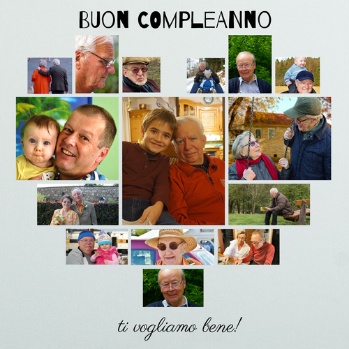 Crea il tuo poster collage a cuore personalizzato per compleanno nonna!