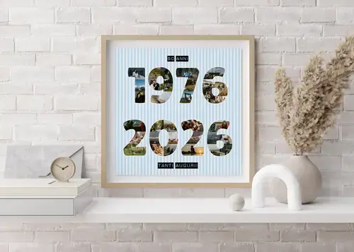 Collage di foto annive 1975-2025 personalizzabile