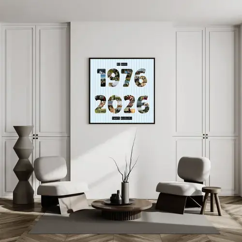 Collage di foto annive 1975-2025 personalizzabile