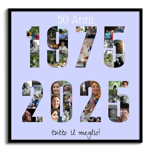 Collage foto anni 1975–2025 personalizzato – crea il tuo per compleanni e anniversari