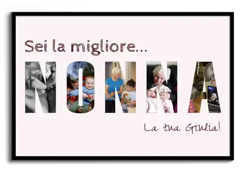 Collage scritta NONNA con 13 foto – crea ora il tuo regalo con dedica
