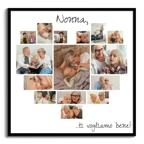 Collage cuore foto personalizzata - Regala amore alla nonna
