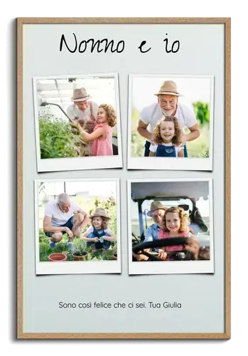Collage foto Polaroid per Nonno – crea il tuo regalo con 4 foto e dedica