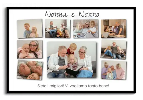 Collage foto Nonna e Nonno 9 foto – crea ora il tuo regalo personalizzato