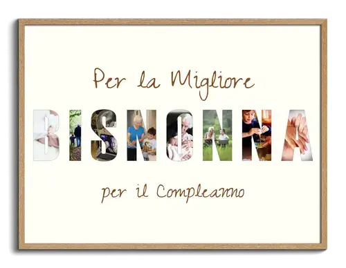 Foto come testo collage per la migliore BISNONNA per compleanno