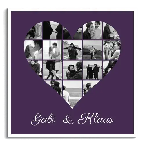 Collage fotografico a forma di cuore amore e partnership