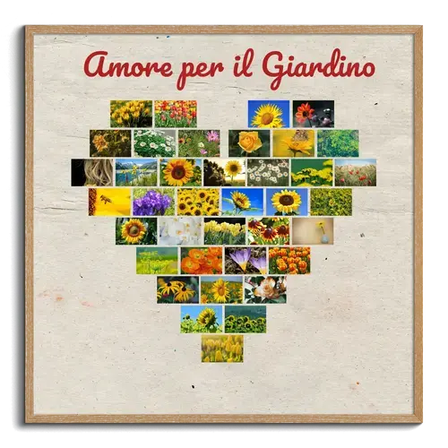 Fotocollage cuore immagini giardino