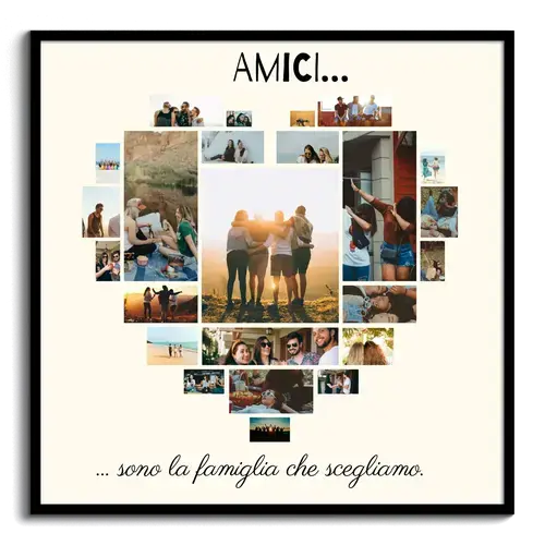 Collage fotografico disposto a cuore per l amicizia