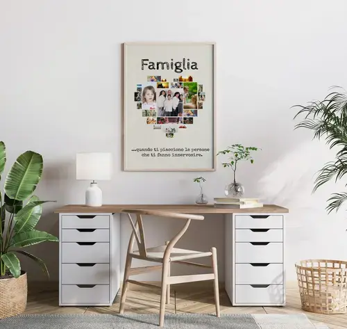 Collage Cuore di Famiglia con Foto e Frase