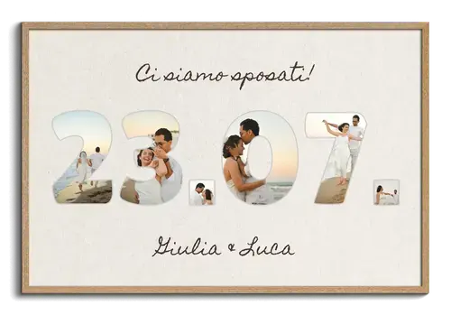 Collage data matrimonio personalizzabile su tela