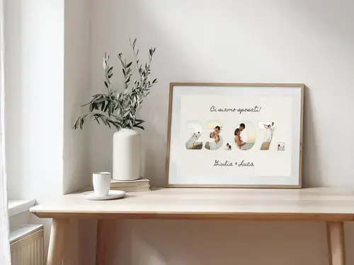 Collage data matrimonio personalizzabile su tela