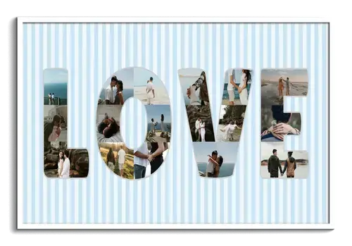 Scritta AMORE come collage di foto