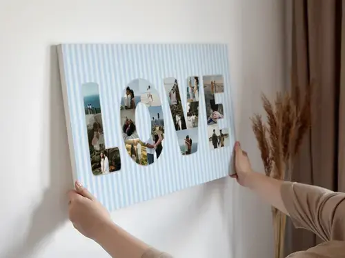 Collage Fotografica "LOVE" Personalizzata Matrimonio