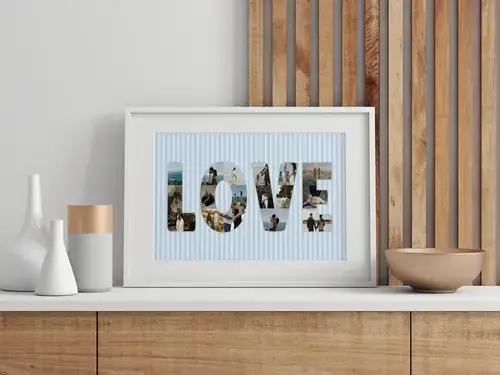 Collage Fotografica "LOVE" Personalizzata Matrimonio