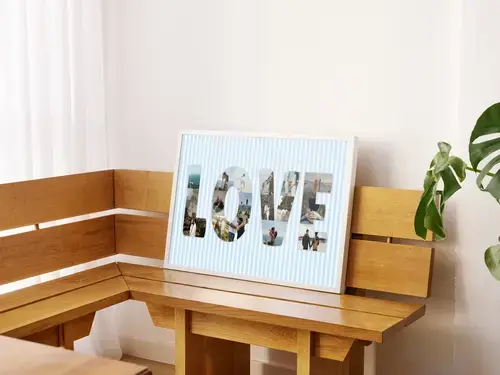 Collage Fotografica "LOVE" Personalizzata Matrimonio