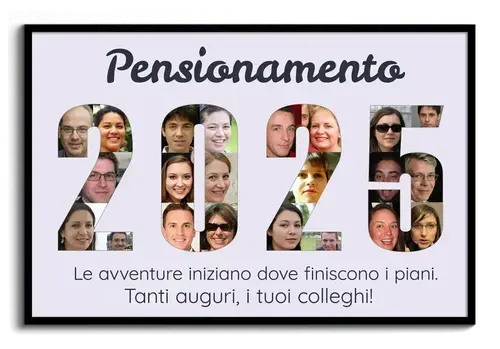 Fotocollage Numero anni da Colleghi Pensione