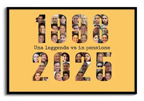 Crea la tua Collage di Pensionamento Personalizzata con Foto e Anni