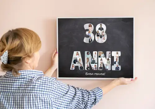 Poster Collage "38" in Foto per Pensionamento