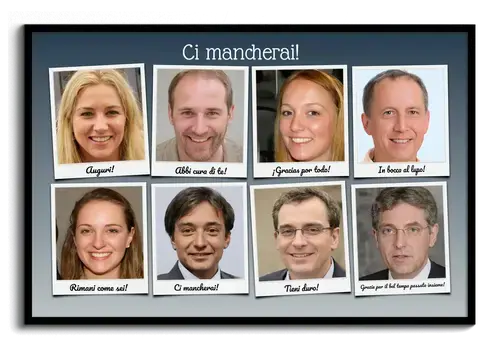 Fotocollage Addio Collega ci mancherai