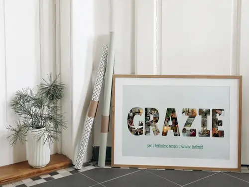 Poster Collage "GRAZIE" con Foto Personalizzate