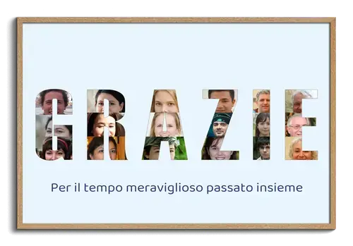 Crea il tuo poster "GRAZIE" personalizzato con foto e testo modificabile