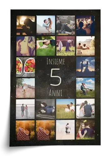 Collage foto Numero 5 personalizzato: crea il regalo per 5 anni insieme, nozze di legno Collage foto Numero 5 personalizzato: crea il regalo per 5 anni insieme, nozze di legno
