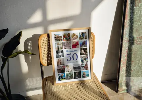 Collage fotografico numero 50 per 50° compleanno