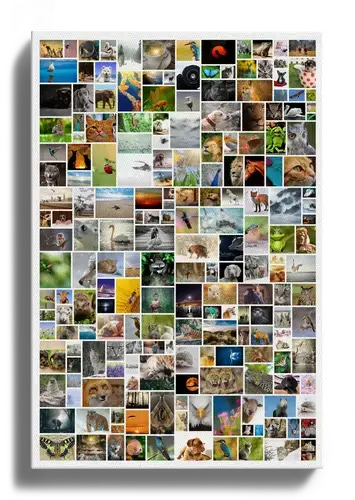 Poster verticale con 200 foto come collage