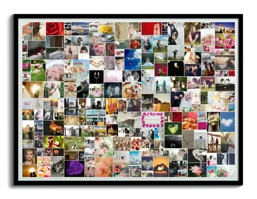 Crea collage con duecento 200 foto in disposizione casuale