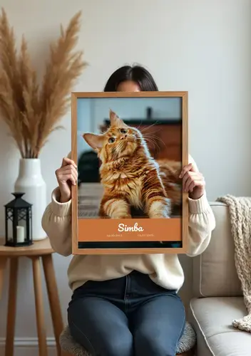 Collage ricordo gatto: foto unica, nome e date