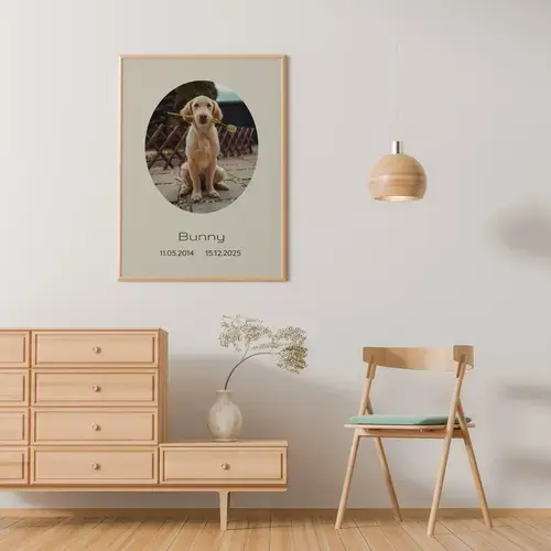 Collage commemorativo cane 1 foto con nome e date