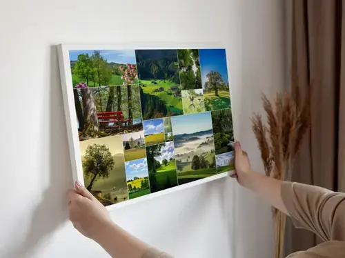 Collage di Paesaggi Naturali su Stampa Premium