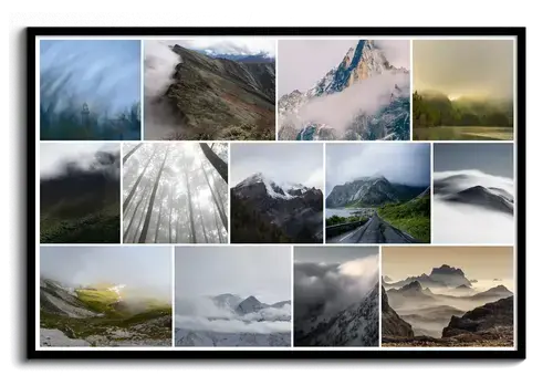 Nebbia e Temporali: Collage Paesaggi Premium