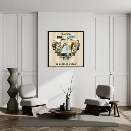 Collage Cuore Foto "Mama Ti Amiamo" Personalizzabile