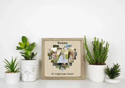 Collage Cuore Foto "Mama Ti Amiamo" Personalizzabile
