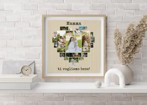 Collage Cuore Foto "Mama Ti Amiamo" Personalizzabile