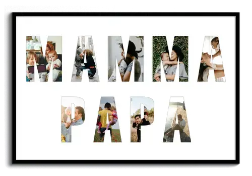 Fotocollage per genitori e nonni con testo da foto