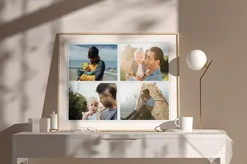 Collage di foto per papà con testi personalizzati
