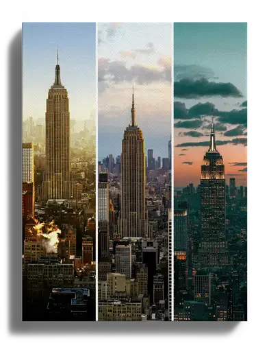 Collage fotografica città in stile Polaroid