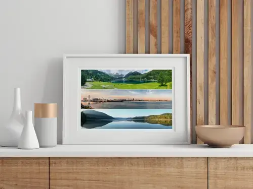 Collage fotografica città in stile Polaroid