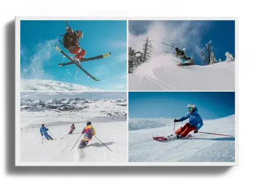 Collage Invernali: Paesaggi e Famiglia