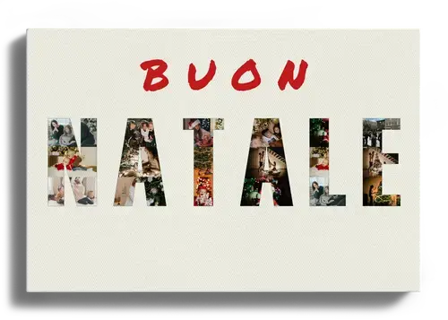 Collage fotografico di Natale con testo