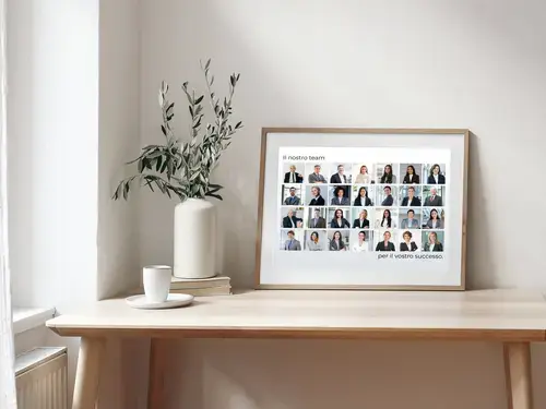 Collage Team in Raster für Büropräsentationen