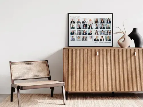 Collage Team in Raster für Büropräsentationen