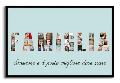 Collage "FAMIGLIA" personalizzata - Crea ricordi preziosi insieme!