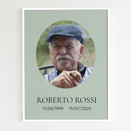 Foto ritratto per funerale in ovale