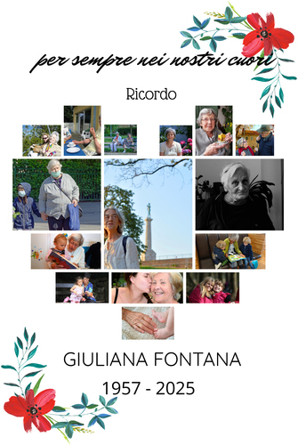 Crea il tuo collage commemorativo: Cuore con fiori e testi personalizzabili