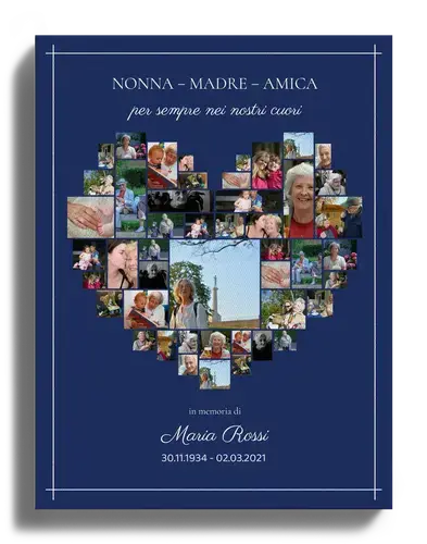 "Crea la tua Collage Cuore in Ricordo su Tela Premium"