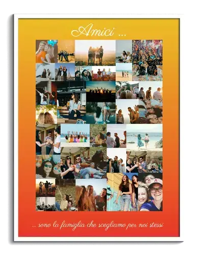 Fotocollage amici ricordo testi individuali