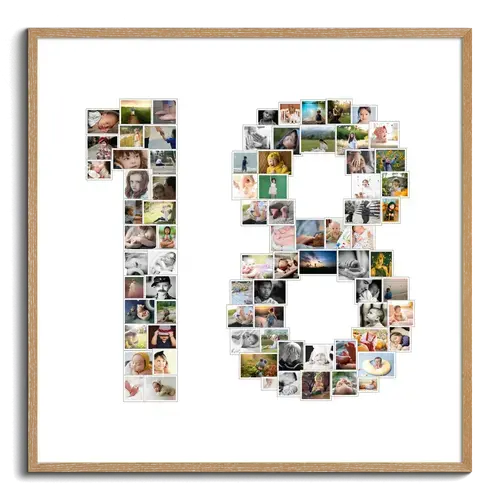 Crea la tua Collage di Foto a Forma di Numero 18: Sorprendi con un Regalo Unico!